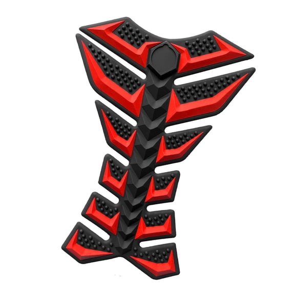 funtasica Motorcycle Gas Tank Sticker Fuel Tank Decal 3D Premium, Essential, Accessories, Decorative, Protector Decal Fish Bone Sticker Red
