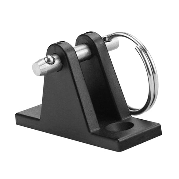 funtasica Nylon Deck Hinge W/ Quick Release Pin Ring & 2 Screws Bimini Top Fitting For Kayak Boat Canoe Marine Flat Mount
