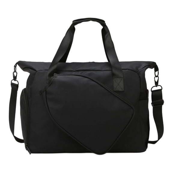 funtasica Pickleball Racket Bag Crossbody Bag Large Capacity Dry and Wet Separation Professional Portable with Shoe Compartment Handbag Black