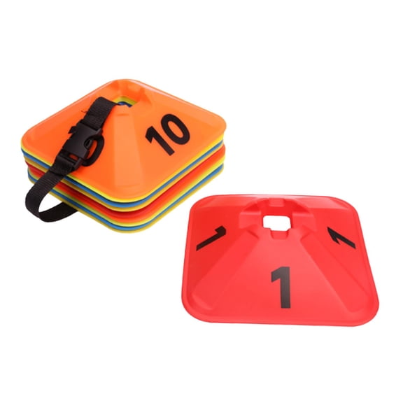 funtasica Soccer Disc Cones Set Sports Disc Markers Agility Training Equipment Numbered Flexible PE Material Suitable for Exercise Routines Games Training Sessi