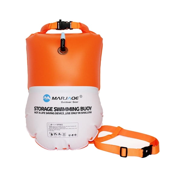 funtasica Swim Buoy - Float with 20L Drybag for Swimmers Triathletes Kayakers Snorkelers, Swim Buoy Float for Swim Training - Orange