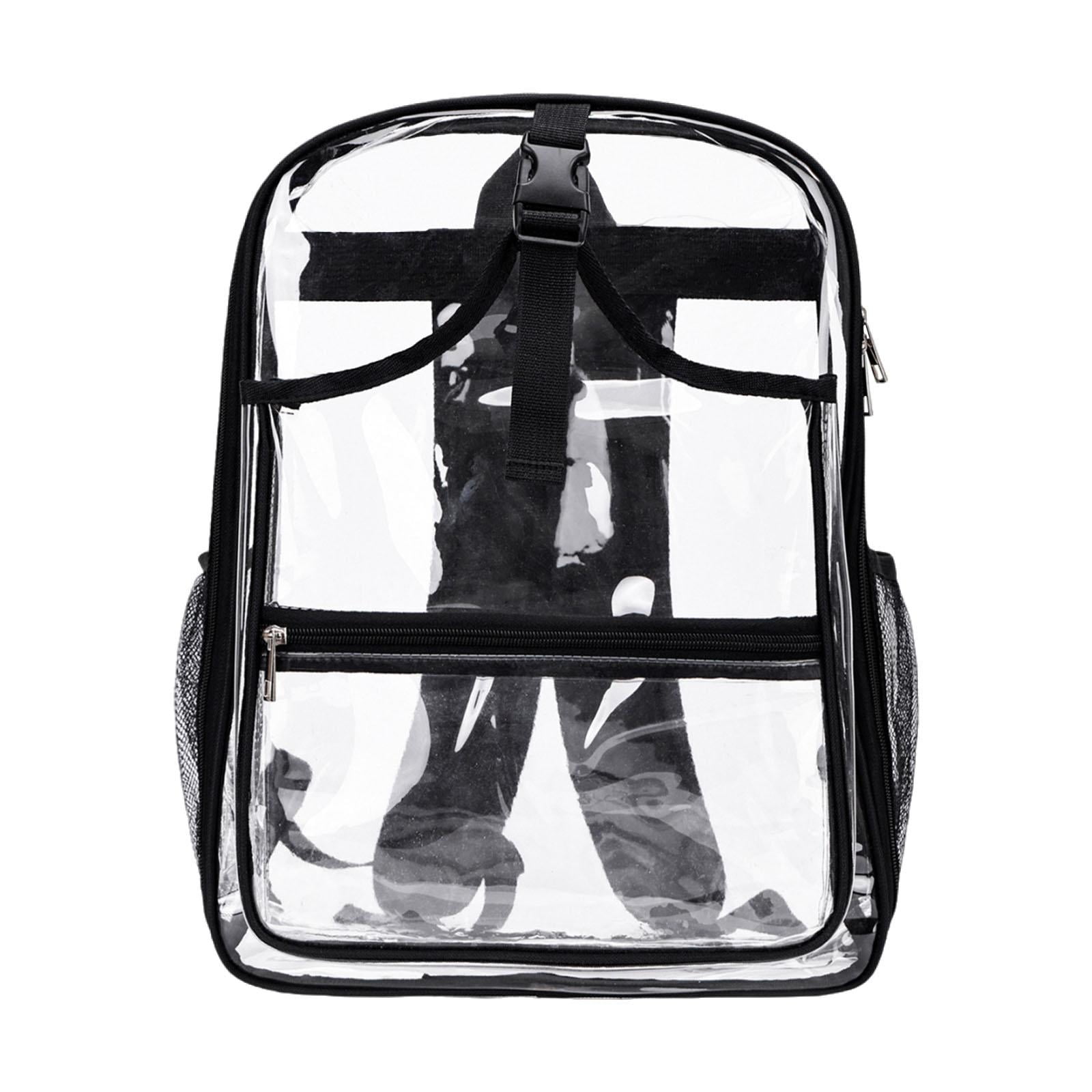 funtasica Tennis Backpack ,Racket Bags ,PVC, Lighweight Clear Large Capacity Unisex Gym Badminton Bag Tennis Rucksack for Men and Women Black