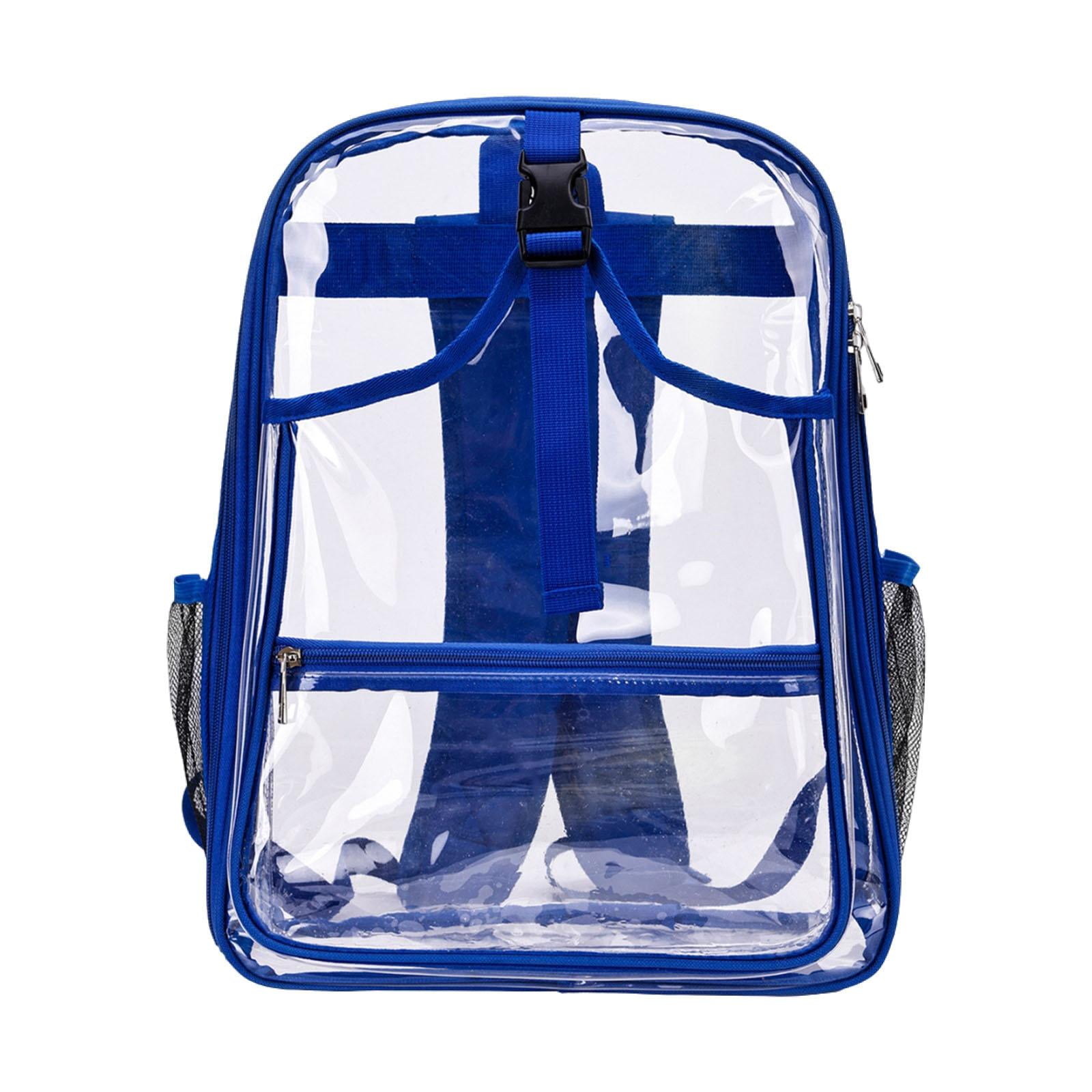 funtasica Tennis Backpack ,Racket Bags ,PVC, Lighweight Clear Large Capacity Unisex Gym Badminton Bag Tennis Rucksack for Men and Women Blue