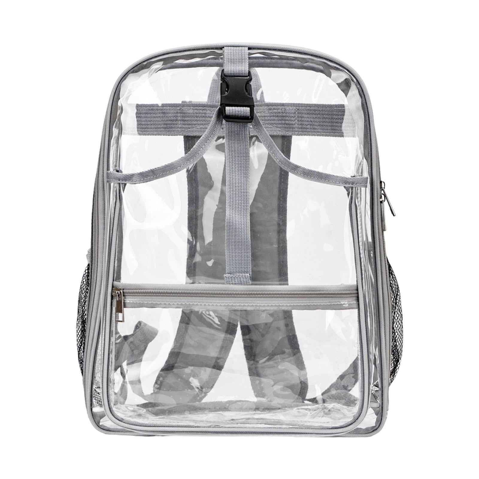 funtasica Tennis Backpack ,Racket Bags ,PVC, Lighweight Clear Large Capacity Unisex Gym Badminton Bag Tennis Rucksack for Men and Women Gray