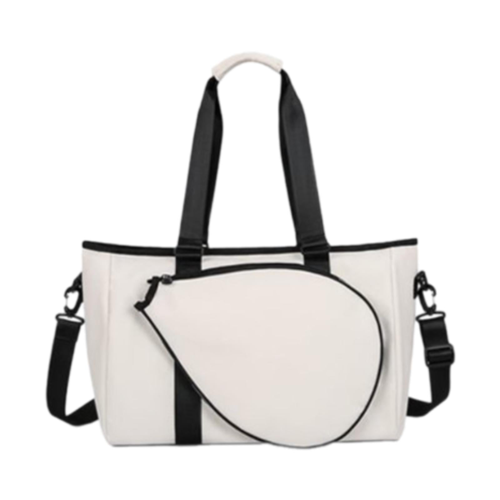 funtasica Tennis Racket Bag with Removable Shoulder Strap Tennis Bag for Tennis Racket White