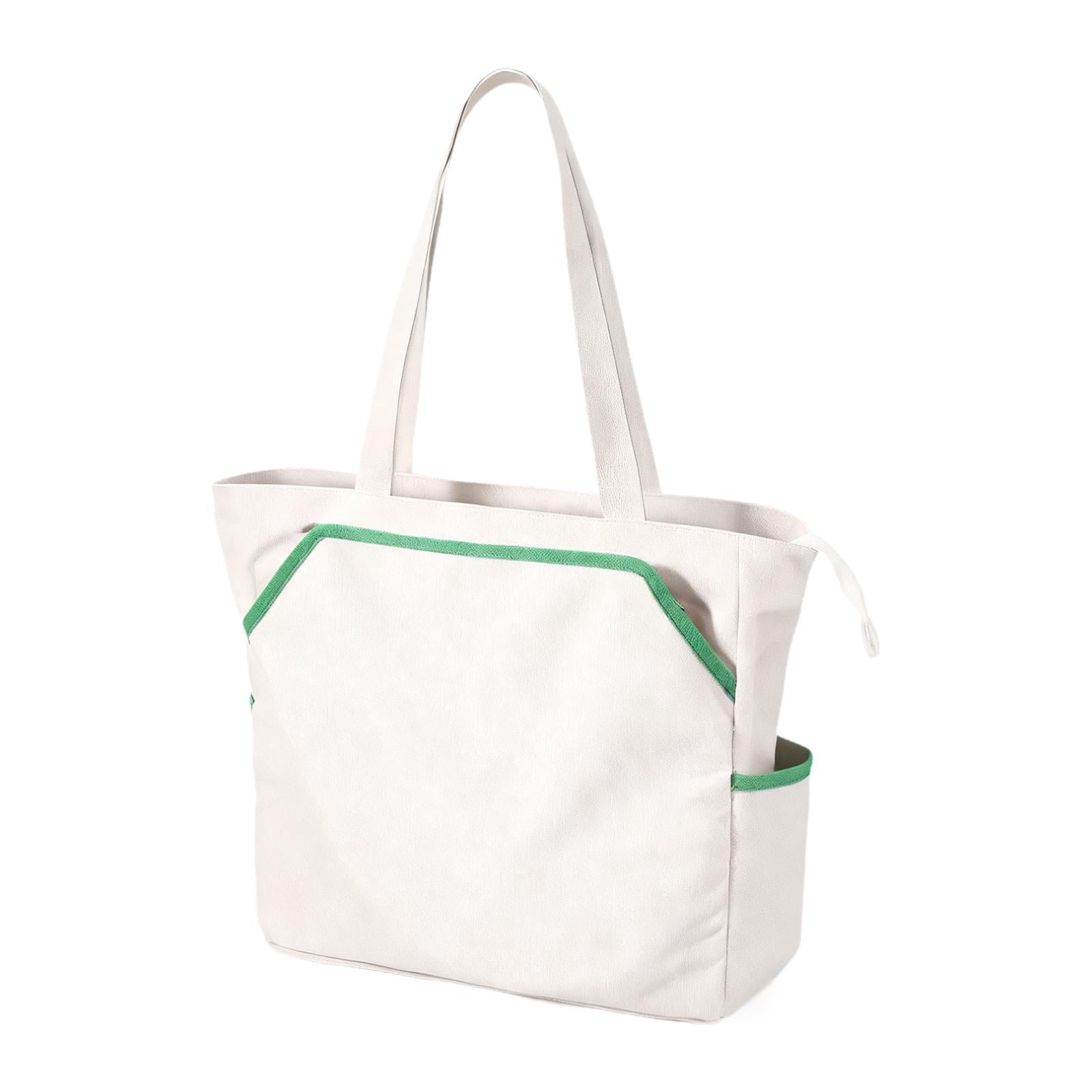 funtasica Tennis Tote Bag, Portable Gym Bag, Holds 4 Rackets, Sports Handbag Pickleball Bag for Men Women Badminton Pickleball White