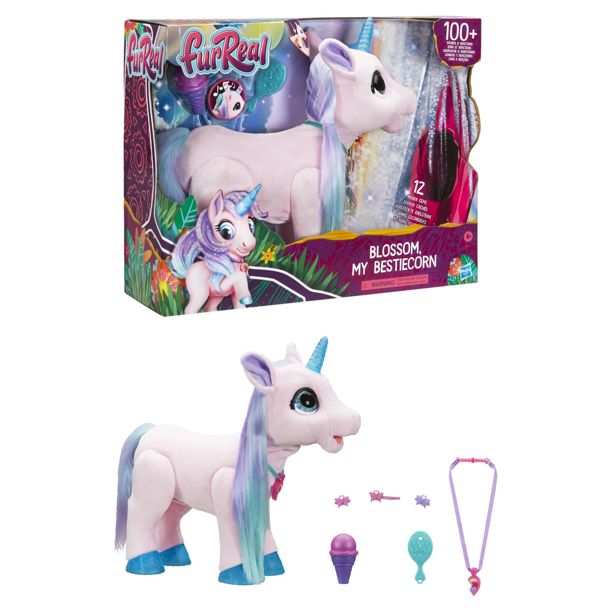 furReal Blossom My Bestiecorn Interactive Plush Pet Toy, 100+ Sounds & Reactions - image 1 of 9