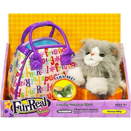 furReal Friends Teacup Kitten, Grey & White