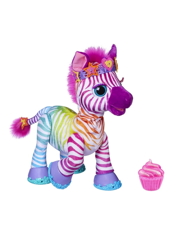 furReal My Rainbow Zebra Electronic Pet Toy with 80+ Sounds, 20 Accessories - For 4+ Year Old Girls and Boys