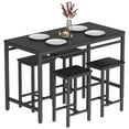 thumbnail image 1 of furlinkhm 5 Piece Bar Table Set, Modern Counter Height Dining Table and Chairs Set for 4, Wood Kitchen Table and 4 Bar Stools for Small Spaces, Apartment, Pub, Dining Room (Black), 1 of 8