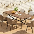 thumbnail image 1 of furlinkhm 70.8'' Large Kitchen Dining Room Table for 6-8, Rectangular Wooden Kitchen Table, Dining Table with X-Shaped Metal Frame, Suit for Kitchen Dining Room Restaurant(Rustic Brown), 1 of 8