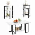 thumbnail image 1 of furlinkhm Coffee Table Set of 3,Rectangle Coffee Table&2 Accent Table,Faux Marble Tabletop,3 Piece Living Room Table Sets with Multi Tier Storage, for Small Space, Apartment,White & Black, 1 of 9