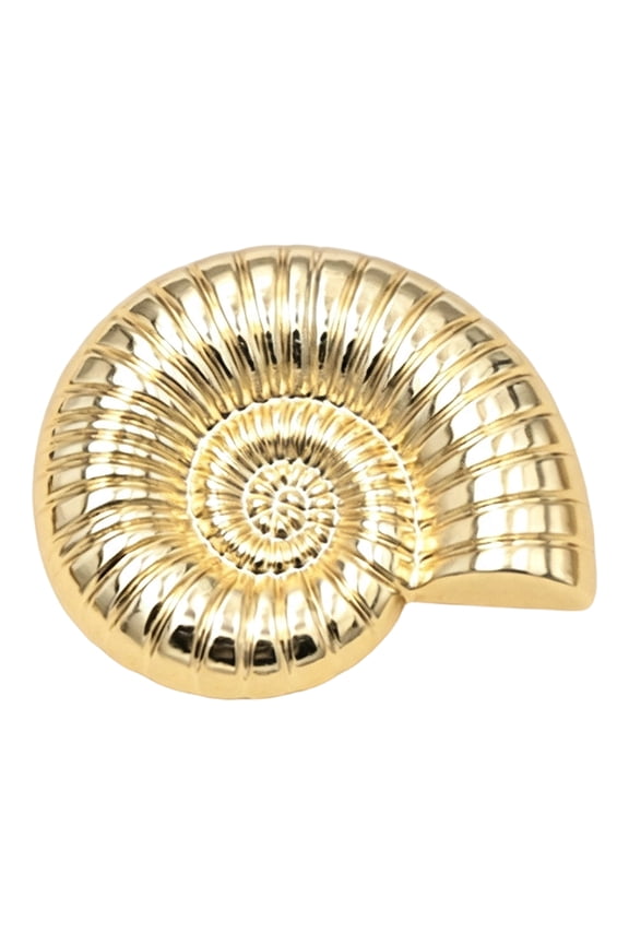 1/2Pcs Golden Plated Conch Brooch Pin, Sea Snail Shell Metal Pin for Men Women, Sweater Cardigan Coat Suit Jewelry Accessories