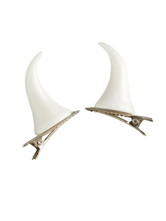 2Pcs Halloween Evil Horn Hair Clips, Small Horror Demon Goth Ear Hairpins, Hair Barrettes Accessories for Women Adults Props Party Cosplay Costume