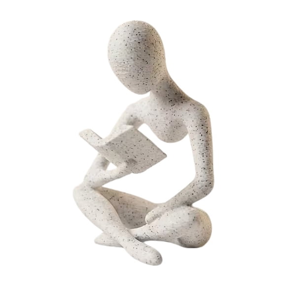 fuxzkrlz 3D Printed Bookshelf Decor Thinker Statue, Abstract Art Ornament, Reading Thinker Sculpture, Aesthetic Figurine, Modern Home Decoration for Living Room Office Shelves Coffee Table Desk Decor