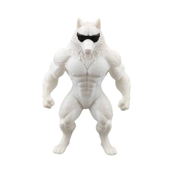 fuxzkrlz 3D Printed Wolf Collectible Figurine Funny Cool Sunglasses Wolf Statue Novelty Animal Sculpture for Office Desktop Shelf Decor