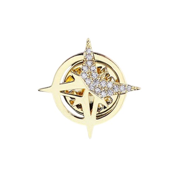 fuxzkrlz Brooch Six-Pointed Star Alloy Brooch Sparkling Rhinestones Inlaid Suit Corsage Shirt Collar Pin Personalized Badge Buckle