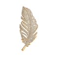 thumbnail image 1 of fuxzkrlz Feather Design Brooch Pin for Women, Rhinestones Inlaid Brooch Pin for Dress, Coat, Shawl, Versatile Accessory for Mother, Wedding, 1 of 7