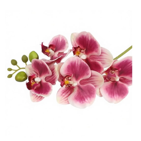 fuxzkrlz Real Touch Fake Orchids Flowers Faux Silk Artificial Phalaenopsis Flower with 5 Heads Blooms for Home Indoor Decor Office Tabletop Centerpiece Floral Arrangement