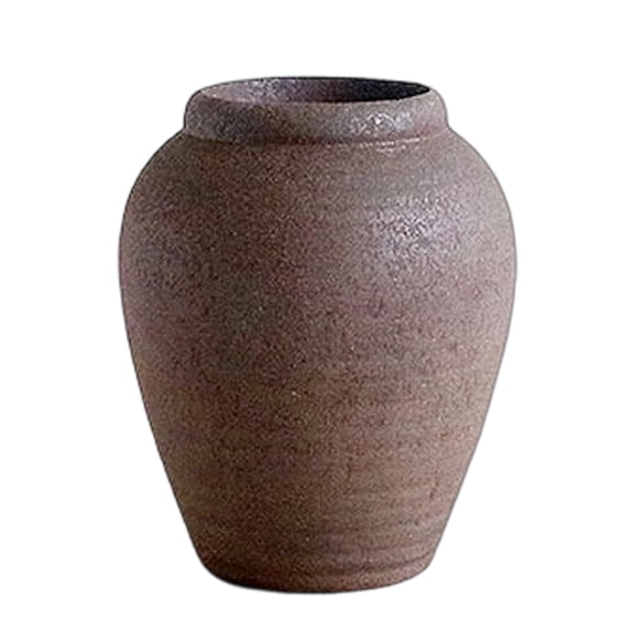 fuxzkrlz Retro Round Ceramic Vase, Small Hydroponic Planter, Rustic Table Centerpiece Vase for Artificial Plants, Flower Arrangement