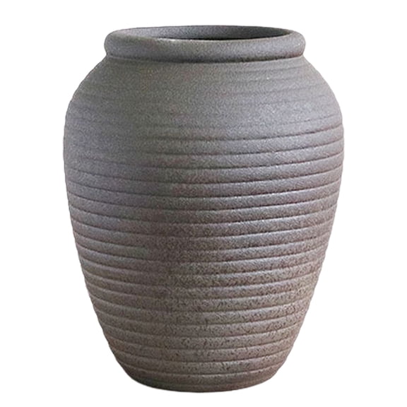 fuxzkrlz Retro Round Ceramic Vase, Small Hydroponic Planter, Rustic Table Centerpiece Vase for Artificial Plants, Flower Arrangement