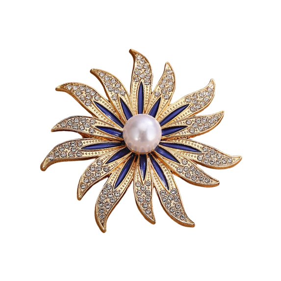 fuxzkrlz Sunflower Shape Brooch Pin for Women, Rhinestones Inlaid Brooch Pin for Dress, Coat, Shawl, Brooch Versatile Accessory for Mother, Wedding