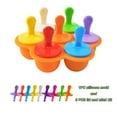 thumbnail image 1 of fuyuli Popsicle Tray Set,7 Holes Silicone Popsicle Molds With 9PCS Sticks Non-Stick DIY Ice Popsicle,Easy-Release Silicone Ice Trays,Suitable for Juices,Purees,Yogurt,Whiskey and Cocktail(Orange), 1 of 2