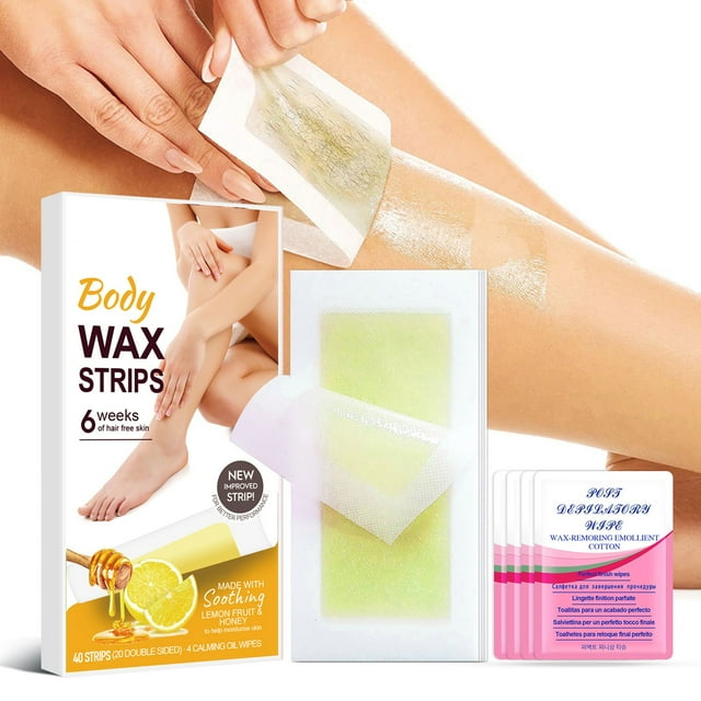 fvbhty Wax Strips For Hair Removal 40PCS Trimmable Gentle Body Waxing