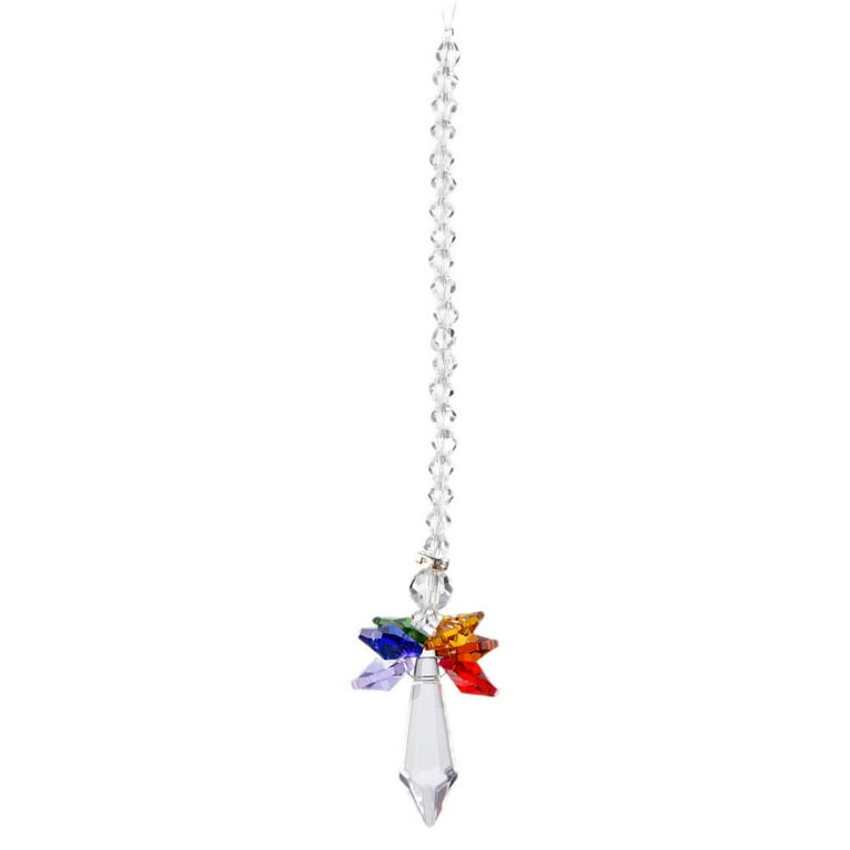 Crystal Angel Wing Suncatcher Pendant Rainbow Maker GX Window Hanging J4W9  