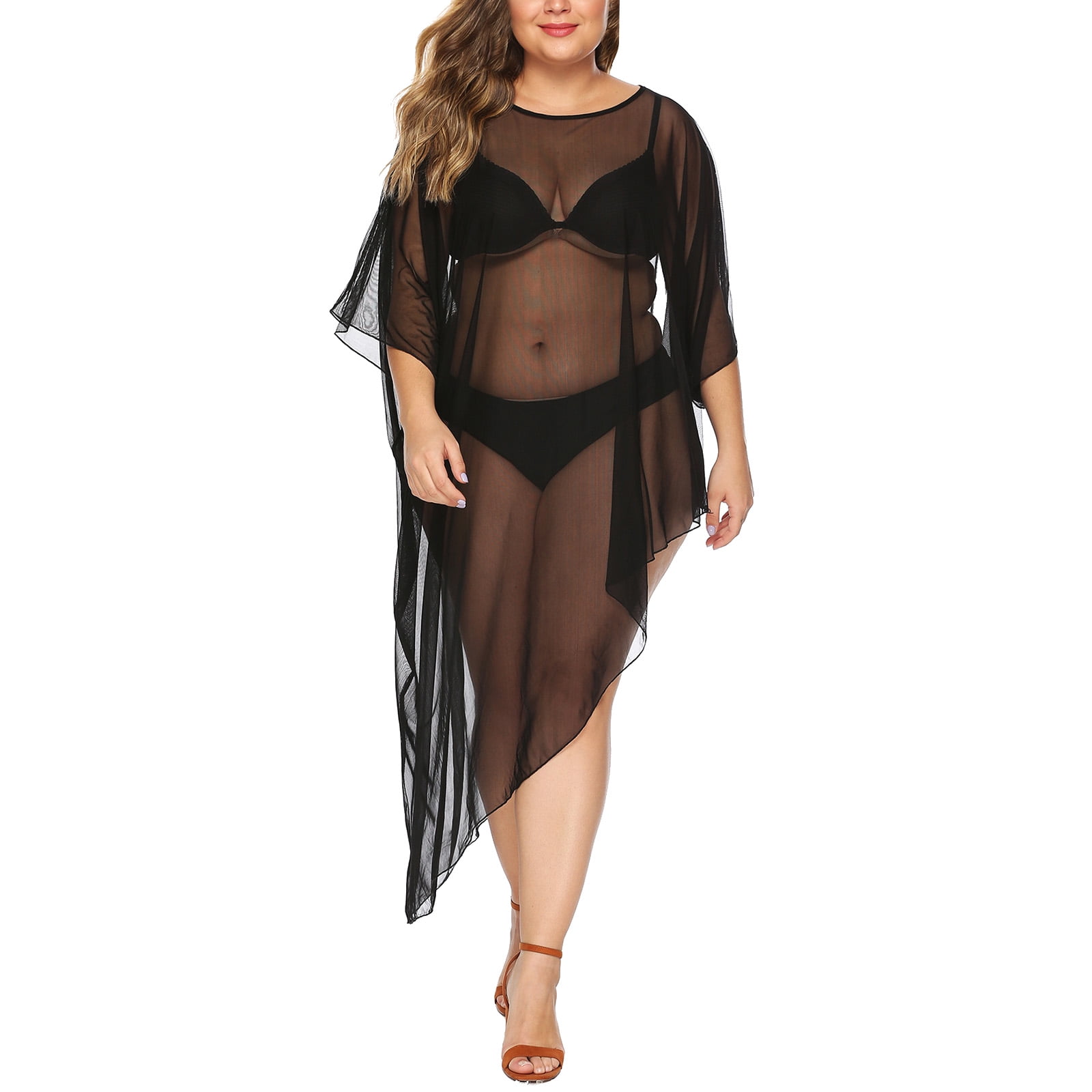 Black mesh bathing suit cover on sale up
