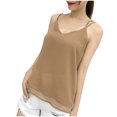 thumbnail image 1 of fvwitlyh Beige Tank Tops for Women Loose Fit Women Summer Stretch Slim Round Neck Ribbed Tank Basic Solid Top Medium, 1 of 5