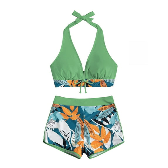 fvwitlyh Bikini Sets for Women Board Shorts Bathing Suit Ladies Sling High Waist Shorts 2 Piece Swimsuit Women Swimsuit Romper for Women Bikinis