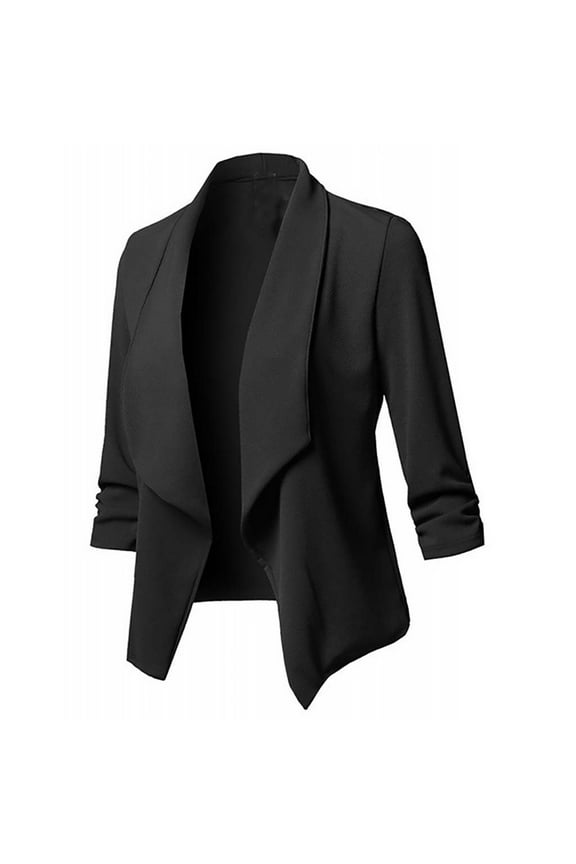 Black Blazer Womens Office High Low Blazer Jacket
