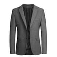 thumbnail image 1 of fvwitlyh Blazer for Men Pinstripe Suit Jacket Mens Casual Autumn And Winter Trend Collar Single Two Buttons Slim Fit Round Hem Mens Flapper Suit Mens Blazer, 1 of 5