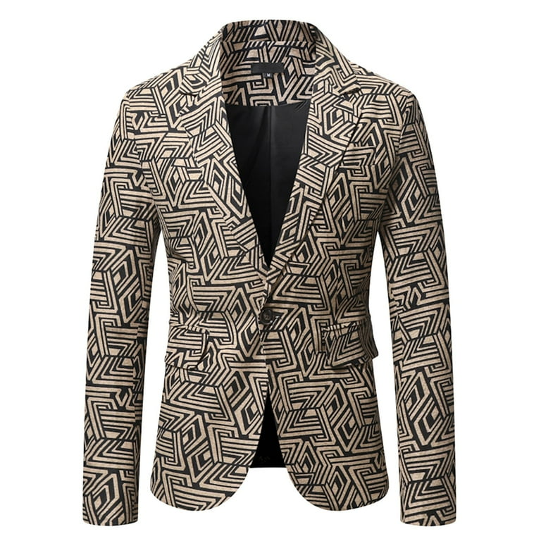fvwitlyh Blazer for Men Iron Rain Gear Mens Open Slim Fit One