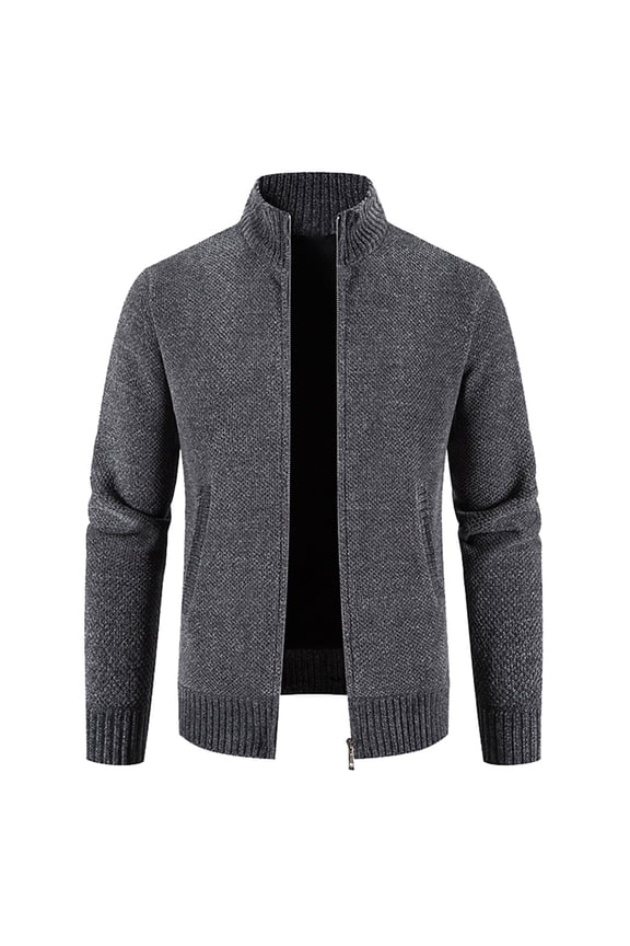 Cable Knit Sweater Men's Lightweight Merino Wool Quarter-Zip Sweater