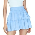 thumbnail image 1 of fvwitlyh Denim Skirt Womens A Line Long Lightweight Tencel Denim TieRed Skirt with Multi Layers, 1 of 5