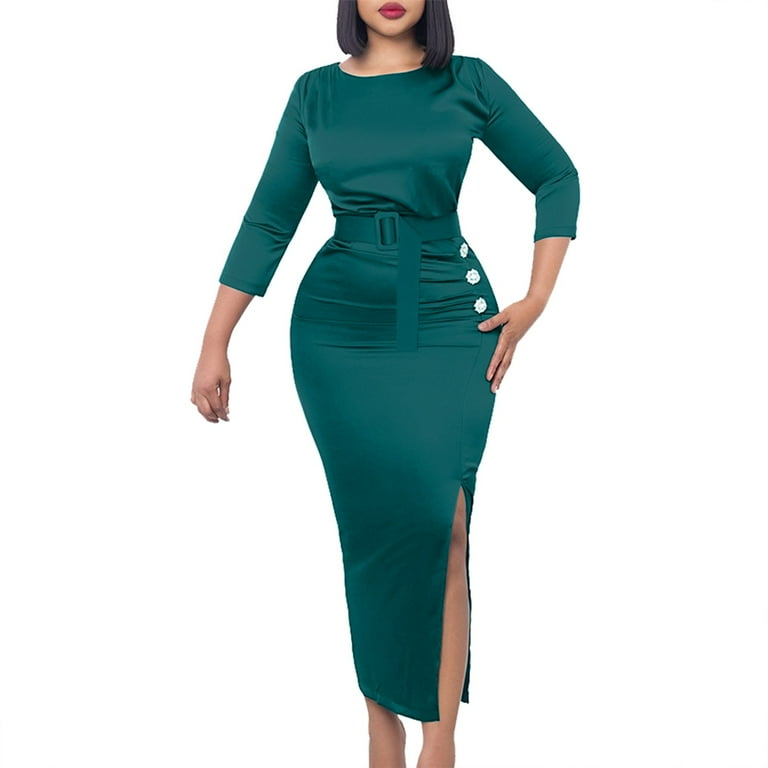 fvwitlyh Dresses Women s Navy Style Deep V Neck Vintage Evening Pencil Dress Walmart