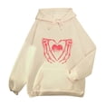 thumbnail image 1 of fvwitlyh Embroidered Sweatshirt Women's Causal 1 4 Zip Pullover Long Sleeve Collar Sweatshirts Solid Activewear Running Jacket Beige XX-Large, 1 of 3