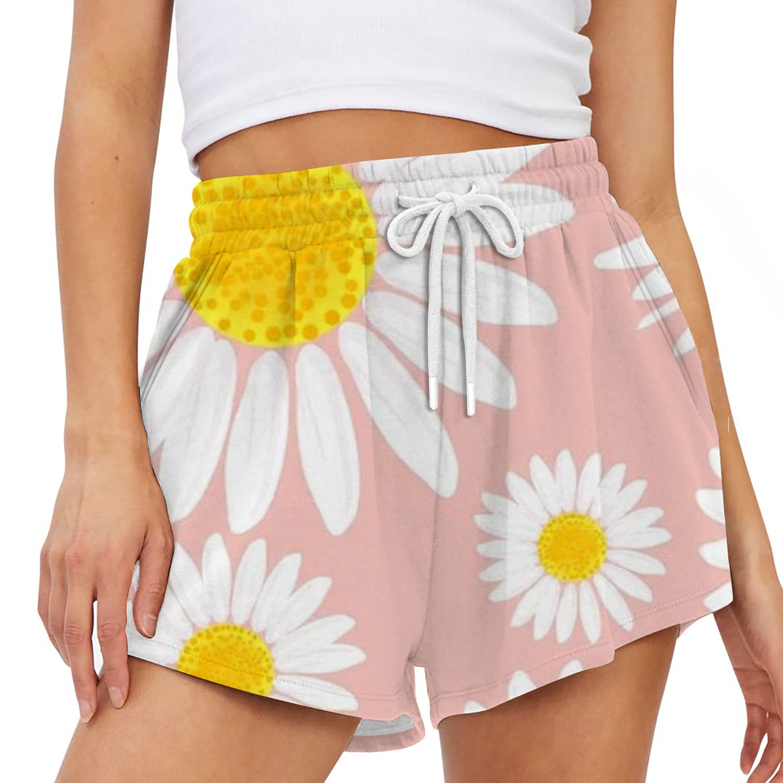 fvwitlyh Flowy Shorts Women s Solid High Waisted Wide Leg Casual