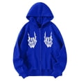 thumbnail image 1 of fvwitlyh Graphic Hoodie Women's Fuzzy Hoodies Sport Pullover Hoodie Cozy Oversized Pockets Hooded Sweatshirt Hoodies Blue Large, 1 of 3
