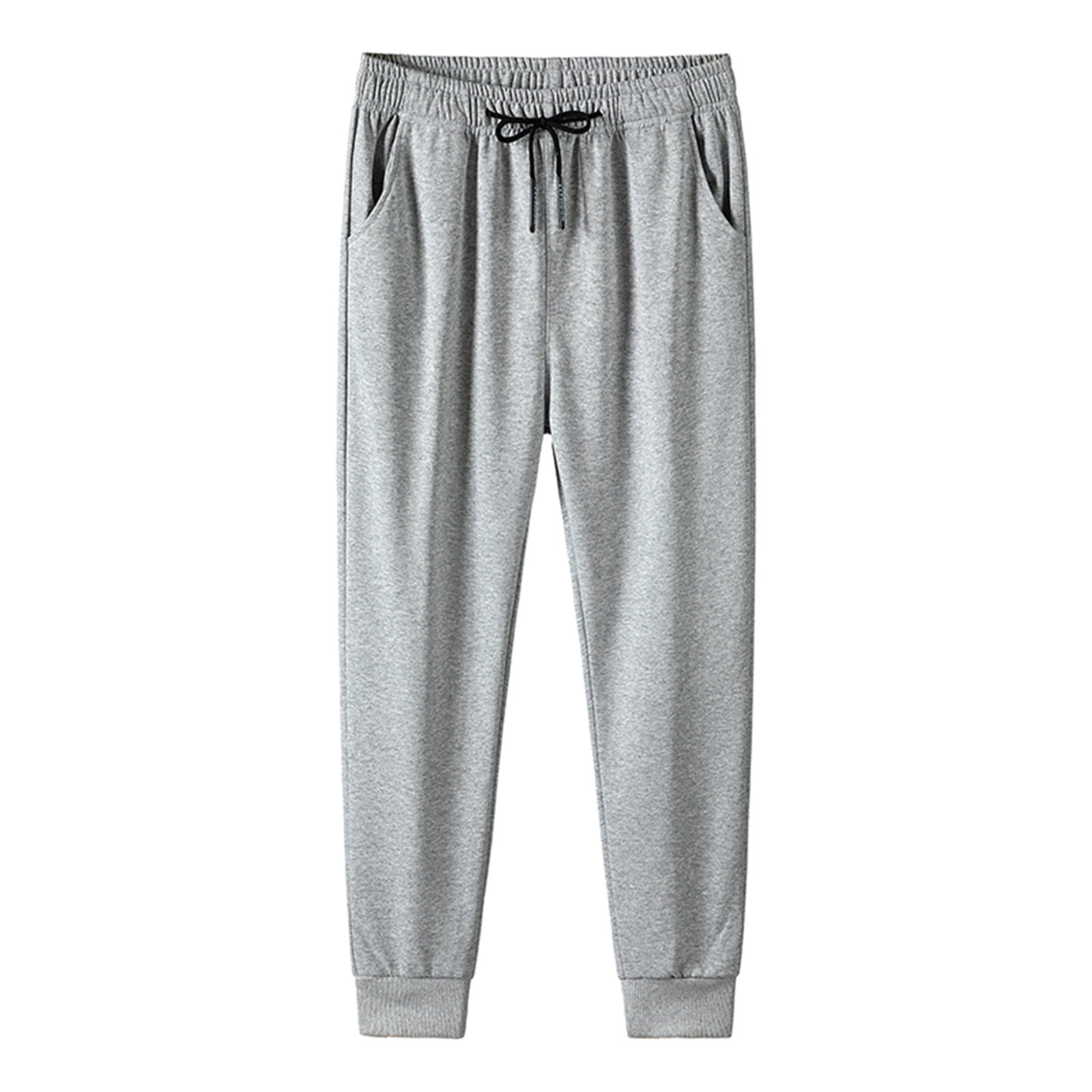 fvwitlyh Grey Sweatpants Men Men s Loose Stretchy Waist Casual Ankle Length Pants