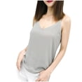 thumbnail image 1 of fvwitlyh Grey White Tank Tops Women Women Summer Stretch Slim Round Neck Ribbed Tank Basic Solid Top XX-Large, 1 of 5