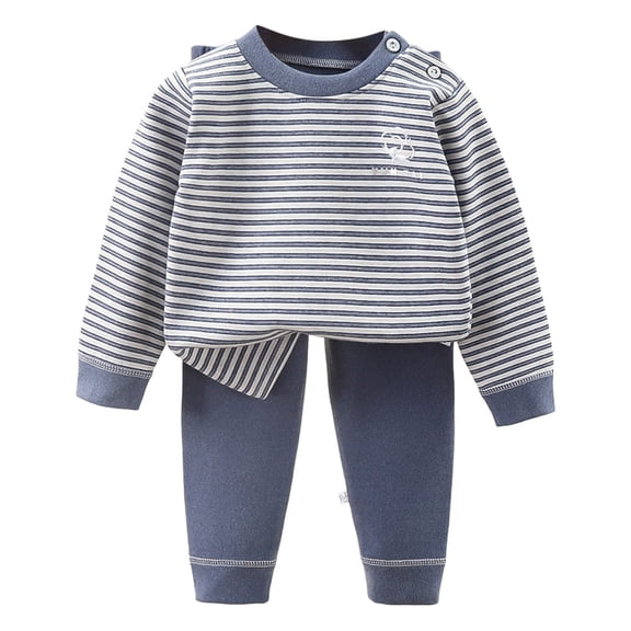 Akiihool Infant Clothes Boy Infant Baby Boy Fall Winter Clothes Outfits Hooded Long Sweatshirt Pants Set Toddler Clothes 6 12 18 24 Months 2T(Navy,9-10 Years)