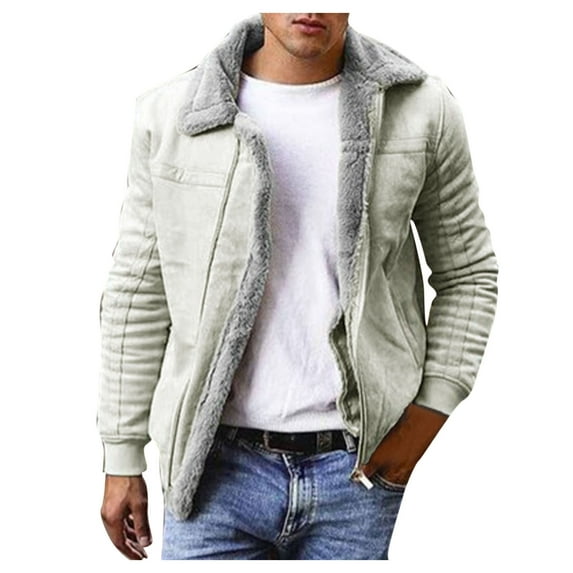 fvwitlyh Jackets for Men Big Tall Jacket Men's Winter Wool Short Jacket Casual Lapel Splice Fit Solid Warm Slim Overcoat Womens Jacket 4x Coats for Men