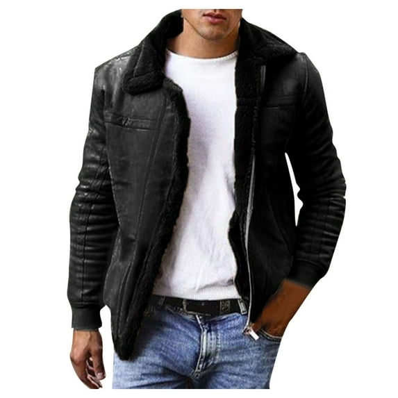 fvwitlyh Jackets for Men Big Tall Jacket Men's Winter Wool Short Jacket Casual Lapel Splice Fit Solid Warm Slim Overcoat Womens Jacket 4x Coats for Men