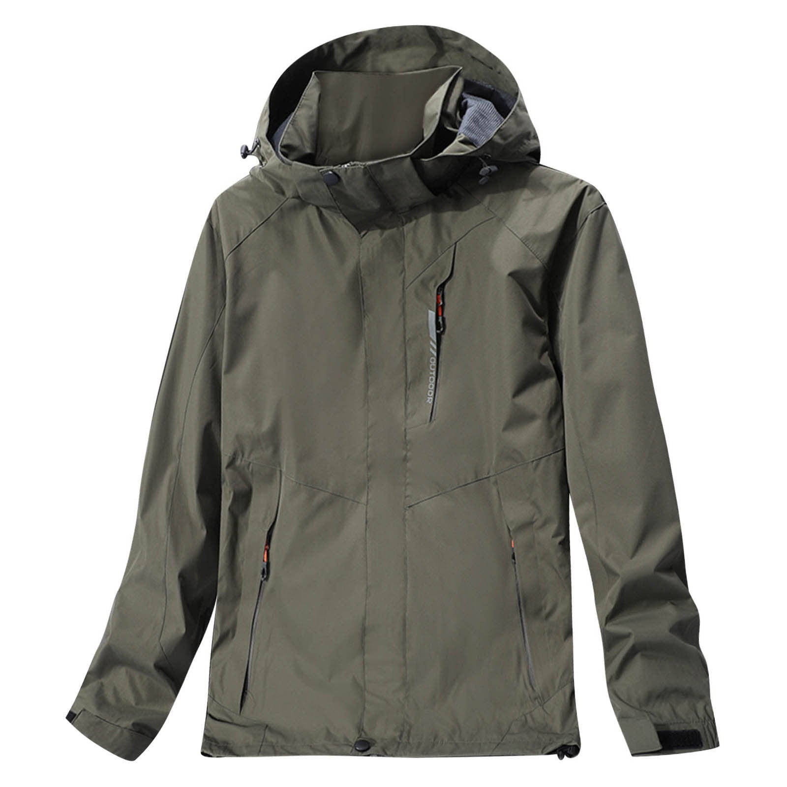 fvwitlyh Jackets for Men Kilogram Jacket Mens Autumn Casual Solid Hooded Waterproof Breathable Flight Suit Jacket Coat Ac Coats for Men