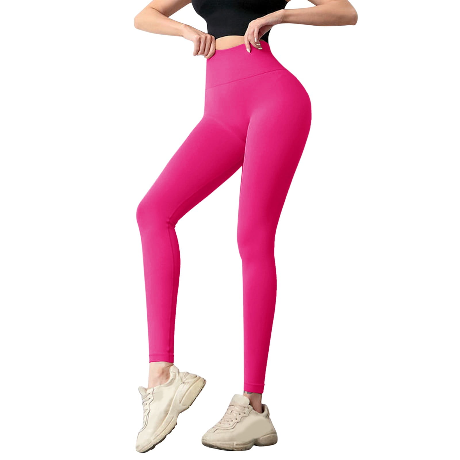 RYDCOT Womens Stretch Yoga Leggings Fitness Running Gym Sports Full Length  Active Pants Pink XS