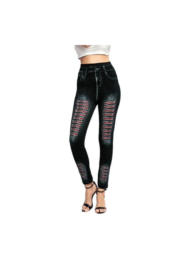 Leggings for Women Clubbing Casual Pants For Women Elastic Jeans Leggings Extra Long Leggings for Tall Women