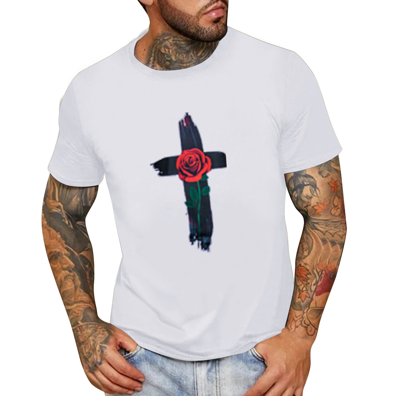 fvwitlyh Long Sleeve T Shirt Men's Venice Burnout V-Neck Tee Shirt
